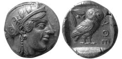アッティカアテネ　440-404BC Ch XF Attica Athens c.440-404 BC AR Tetradrachm NGC Ch XF 0139683