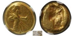 Ancient Coins - ACHAEMENID EMPIRE, temp. Artaxerxes I to Xerxes II. Circa 5th. Century BC. Gold Daric. NGC-Ch VF