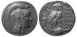 Ancient Coins - ATTICA, Athens. 165-42 BC. New Style Coinage. AR Tetradrachm.