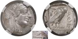 Ancient Coins - ATTICA, Athens. 440-404 BC. Silver Tetradrachm. NGC-MS.