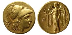 Ancient Coins - KINGS of MACEDON, Alexander III. 336-323 BC. Gold Stater. Posthumous issue. Miletos. Lovely Strike.