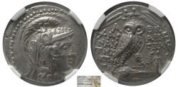 Ancient Coins - ATTICA, Athens. 2nd-1st. Centuries BC. "New Style" AR Tetradrachm. NGC-Choice XF.