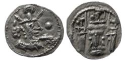 Ancient Coins - SASANIAN KINGS, Shapur II, 309-379 AD. AR Obol. Extremely rare.