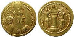SASANIAN KINGS. Shapur I (240-270 AD). Gold Dinar. Ctesiphon or Hamadan mint. Lovely style. RRR.