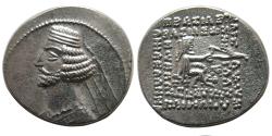 Ancient Coins - KINGS OF PARTHIA. Mithradates IV. 58/7-55 BC. AR Drachm. Mithradatkart mint.