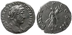 Ancient Coins - ROMAN EMPIRE, Hadrian. 117-138 AD. AR Denarius.