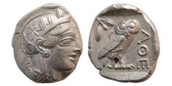 Ancient Coins - ATTICA, Athens. 440-404 BC. Silver Tetradrachm. Excellent metal. Full crest. Lustrous.