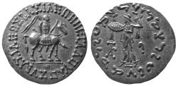 Ancient Coins - INDO-SCYTHIAN KINGS, Azes I. Ca. 48-25 BC. AR Tetradrachm.