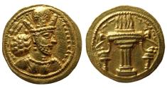 Ancient Coins - SASANIAN KINGS, Shapur II. 309-379 AD. Gold Dinar. Sharply struck on a full flan.
