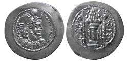 Ancient Coins - SASANIAN KINGS, Yazdgird I. 399-420 AD. AR Drachm. mint: RD (Ray). Fully Lustrous.