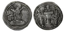 Ancient Coins - SASANIAN KINGS, Shahpur II. 309-379 AD. AR Obol.