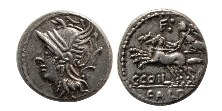 Roman Republic - C. Coelius Caldus silver denarius (3,61 