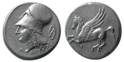 Ancient Coins - CORINTHIAN ISLANDS, Corinth. 386-307 BC. AR Stater. Ex. CNG IX, 12/7/1989, lot 79.