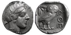 Ancient Coins - ATTICA, Athens. 440-404 BC. Silver Tetradrachm. Full crest.