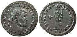 Ancient Coins - ROMAN EMPIRE, Maximianus Heraclius, 286-305 AD. AE Silvered Follis. Great example for this issue.