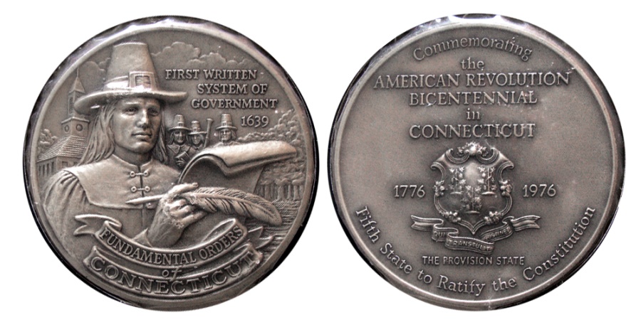 U.S. Official State of Connecticut Silver Medal. Commemorating the ...