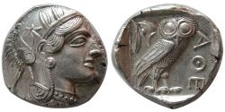 Ancient Coins - ATTICA, Athens. 440-404 BC. AR Tetradrachm. Great Style. Fully Lustrous.