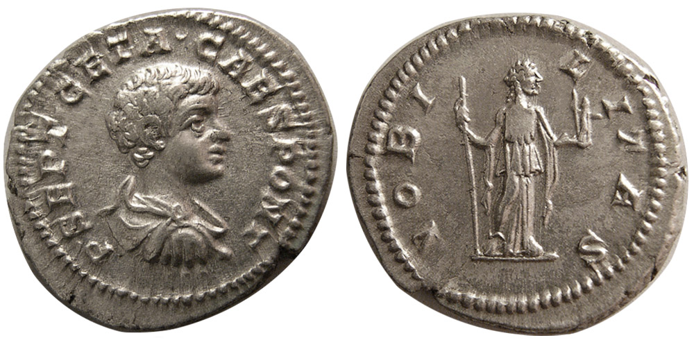 ローマ帝国　198-209　GETA, as Caesar　デナリウス貨@183 ローマ帝国 198-209 GETA, as Caesar デナリウス貨@183