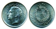 World Coins - IRAN: 1974 Asian Olympics Commemorative 20 Rial 1353 SUPERB B.U.!