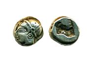 Ancient Coins - GREEK, IONIA: Phokaia/ Phocaea, Ca. 510-490 BC. Silver Diobol. Nymph, EF