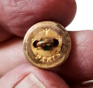 World Coins - IRAN: Qajar era Bronze military Button, Lion and the Sun, PARIS FRANCE