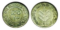 World Coins - PALESTINE: 1942 WWII era Silver 100 Mils UNC.!