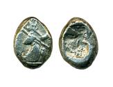 Ancient Coins - PERSIA, LYDIA, GREAT ACHAEMENID KINGS, 490-475 BC., SILVER SIGLOS, SPEAR AND BOW TYPE!