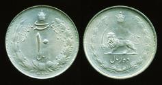 World Coins - RAN, PAHLAVI: WWII era Silver 10 Rials 1324 (1945), UNC!