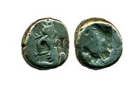 Ancient Coins - PERSIA, LYDIA, GREAT ACHAEMENID KINGS, 420-375 BC., SILVER SIGLOS, DAGGER AND BOW TYPE!
