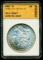 World Coins - USA: 1881 O Morgan Silver Dollar, Certified High Grade Mint State