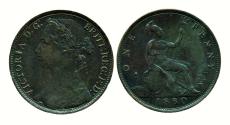 World Coins - UK GREAT BRITAIN: 1880 QUEEN VICTORIA Bronze Penny