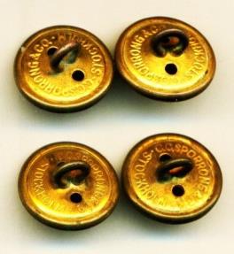 World Coins - IRAN: Pahlavi era 4 Bronze military Buttons, Lion and the Sun, High Quality SPORRONG Sweden