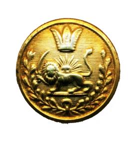 World Coins - IRAN: Qajar era Pre 1925 Bronze military Button, Lion and the Sun, German Made!