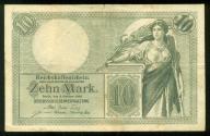 World Coins - IMPERIAL GERMANY: 1906 Zehn 10 Mark Green Banknote Berlin