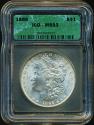 World Coins - USA: 1886 Morgan Silver Dollar, Certified High Grade Mint State ICG-MS63