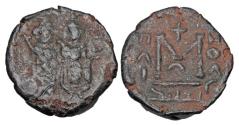 Ancient Coins - ARAB-BYZANTINE.  c. 650 AD.  Æ Follis.  ex Pavlou collection.