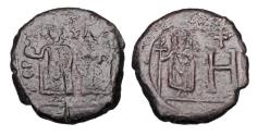 Ancient Coins - BYZANTINE EMPIRE.  Maurice Tiberios, 582-602 AD.  Æ 8 Pentanummia.
