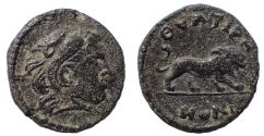Ancient Coins - Lydia, Thyatira. Pseudo-autonomous. Time of the Antonines (138-192). Ae 14. Very Rare.