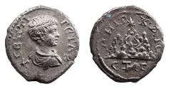 Ancient Coins - Cappadocia. Caesarea. Geta (Caesar, 198-209). Ar Drachm. Rare.