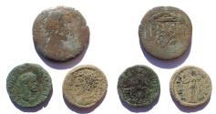 Ancient Coins - Lot of three Roman Provincial coins. Antoninus Pius, Alexandria Drachm, Pisidia, Antiochia, Marcus Aurelius, Viminacium, Trebonianus Gallus.