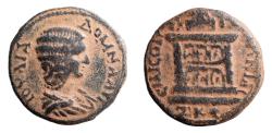 Ancient Coins - Seleucis ad Pieria, Emesa, Julia Domna (AD 193–217) AE 24. Great Altar of Elagabal. Rare.