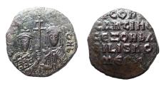 Ancient Coins - Constantine VII Porphyrogenitus, with Zoe. 913-959. Æ Follis
