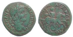 Ancient Coins - Thrace. Anchialus. Caracalla (AD 198-217). Ae 27. Emperor on horseback. Rare.