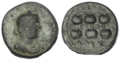 Ancient Coins - Cilicia, Anazarbus. Valerian I. AD 253-260. Æ Hexassarion