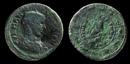 Ancient Coins - Cilicia. Irenopolis-Neronias. Gordian III, 238-244. Ae 32, Zodiac reverse. Unique.