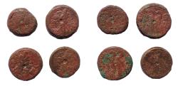 Ancient Coins - Lot of 4 Ptolemaic bronze diobols. Most Ptolemy VI, double eagle reverse.
