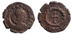 Ancient Coins - Theodosius II AD 402-450. Ae 14 Nummus. Rare brockage.