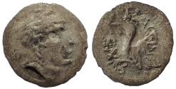 Ancient Coins - Seleukid Kingdom. Demetrios I Soter 162-150 BC. Contemporary imitation struck in Cappadocia (Galatians?) Ar Drachm