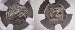 Ancient Coins - Troas, Assus. Ca. 500-450 BC. AR drachm NGC VF. Rare.