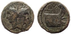 Ancient Coins - Sextus Pompey, as Imperator and Prefect of the Fleet (42-36 BC). Æ as